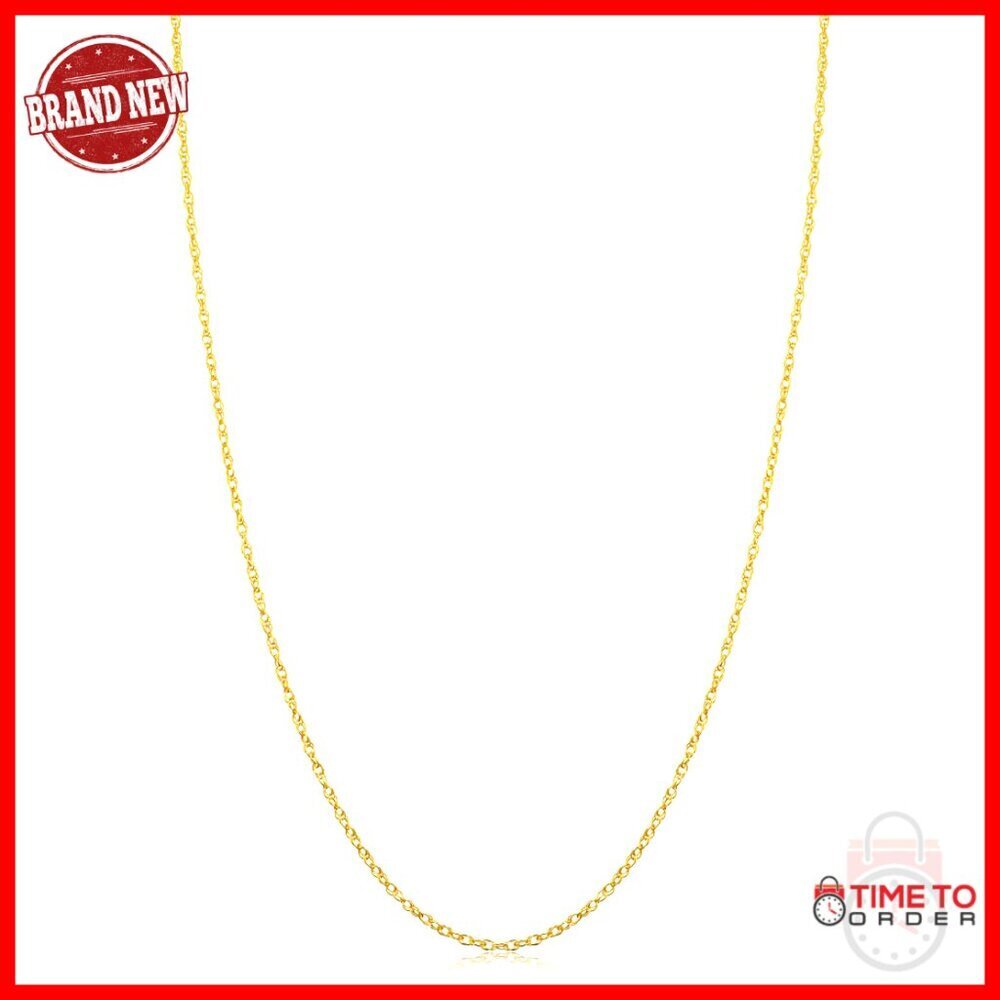 14k Yellow Gold Rope Chain Necklace 18 Inch Polished Spring Ring Clasp